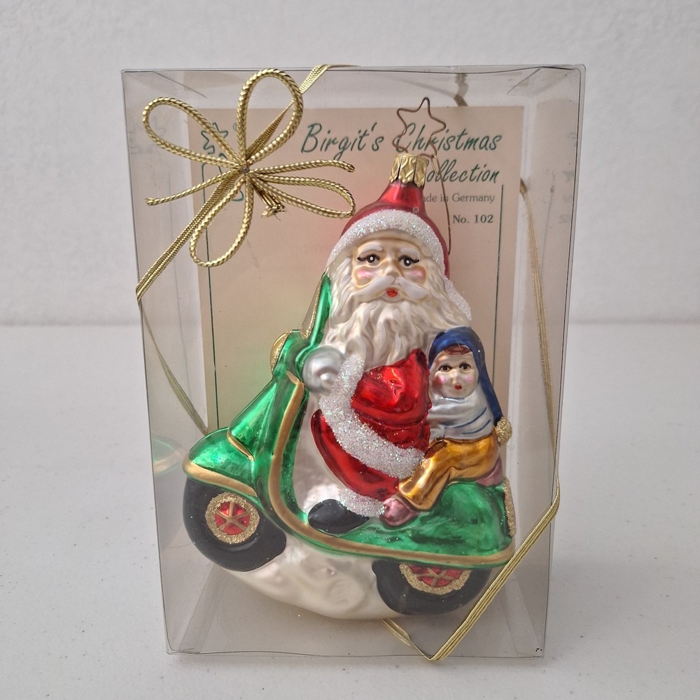 RARE Inge Glass Birgit's Collection "In A Hurry" Christmas Ornament Retired